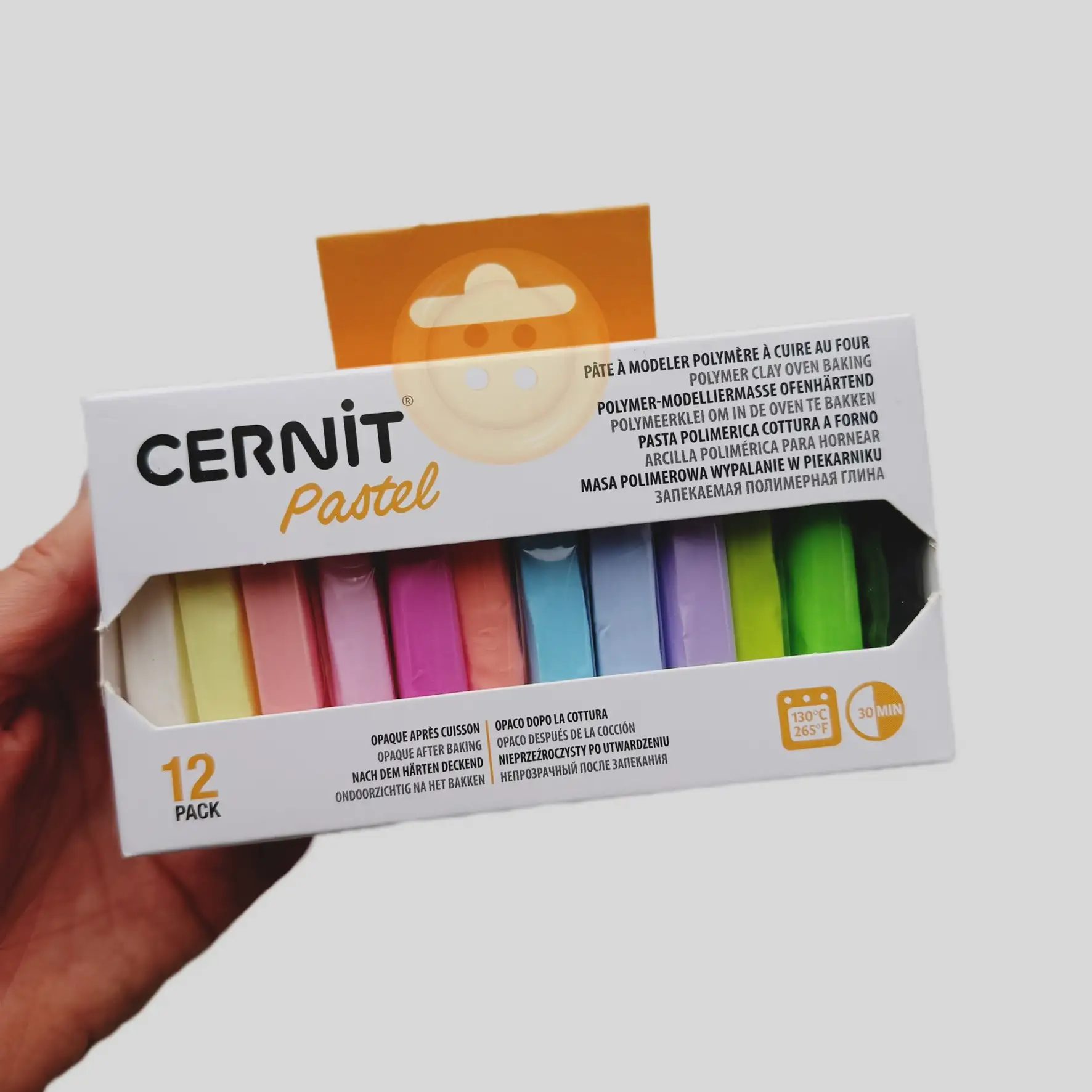 Набір полімерної глини Cernit Darwi Pastel, 12 кольорів по 25 г