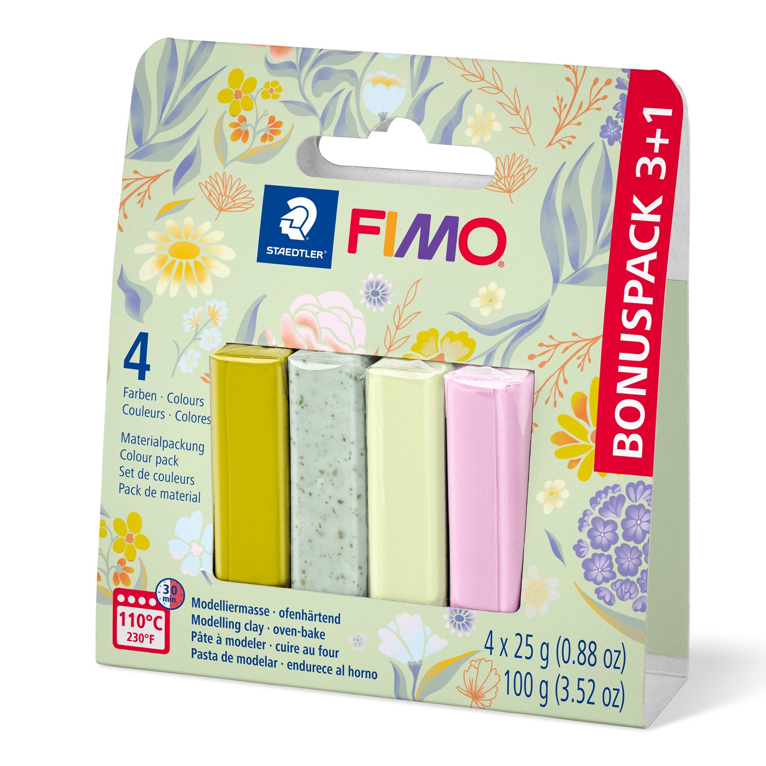 Набір полімерної глини Fimo professional "Spring promo 1", 4 кольори