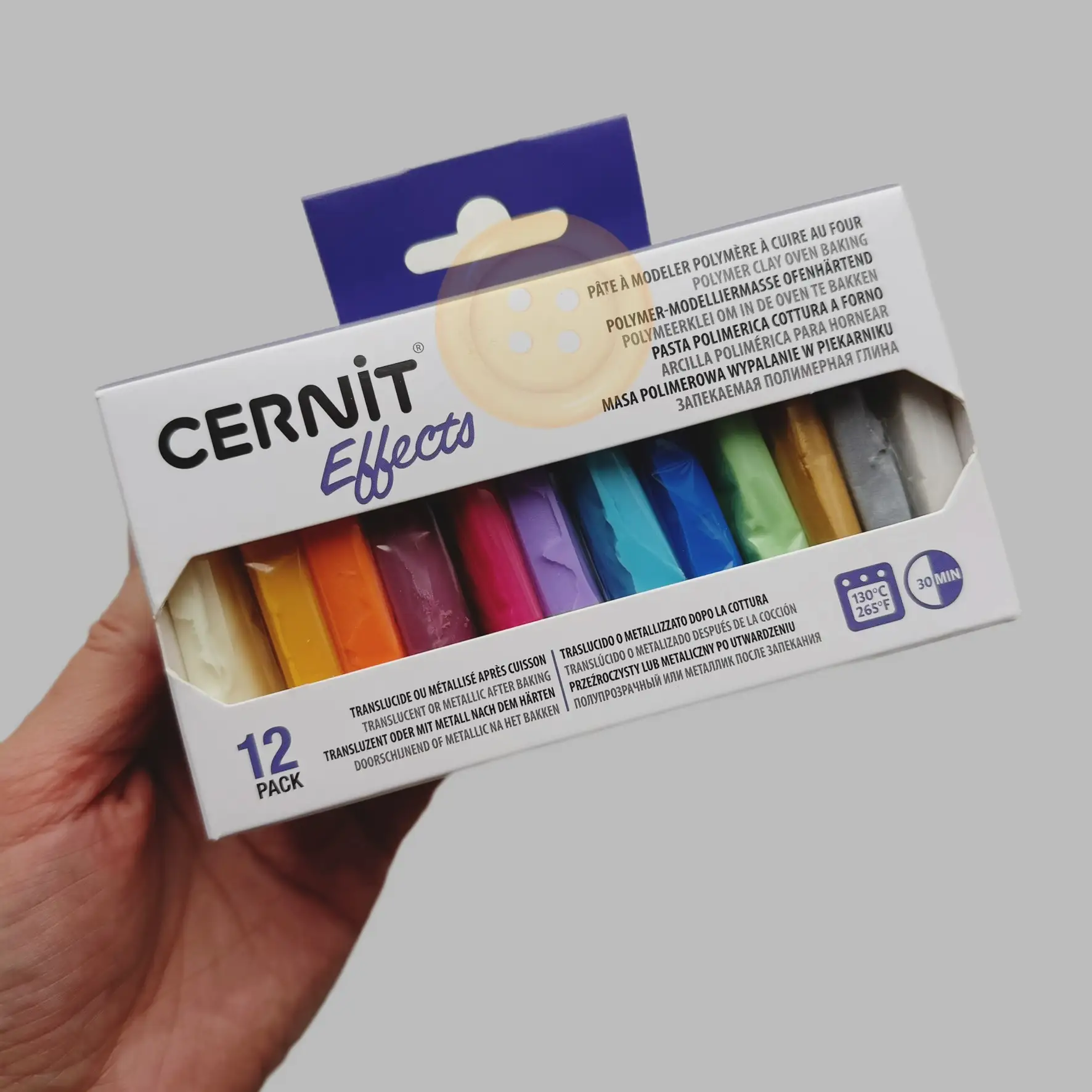 Набір полімерної глини Cernit Darwi Effects, 12 кольорів по 25 г